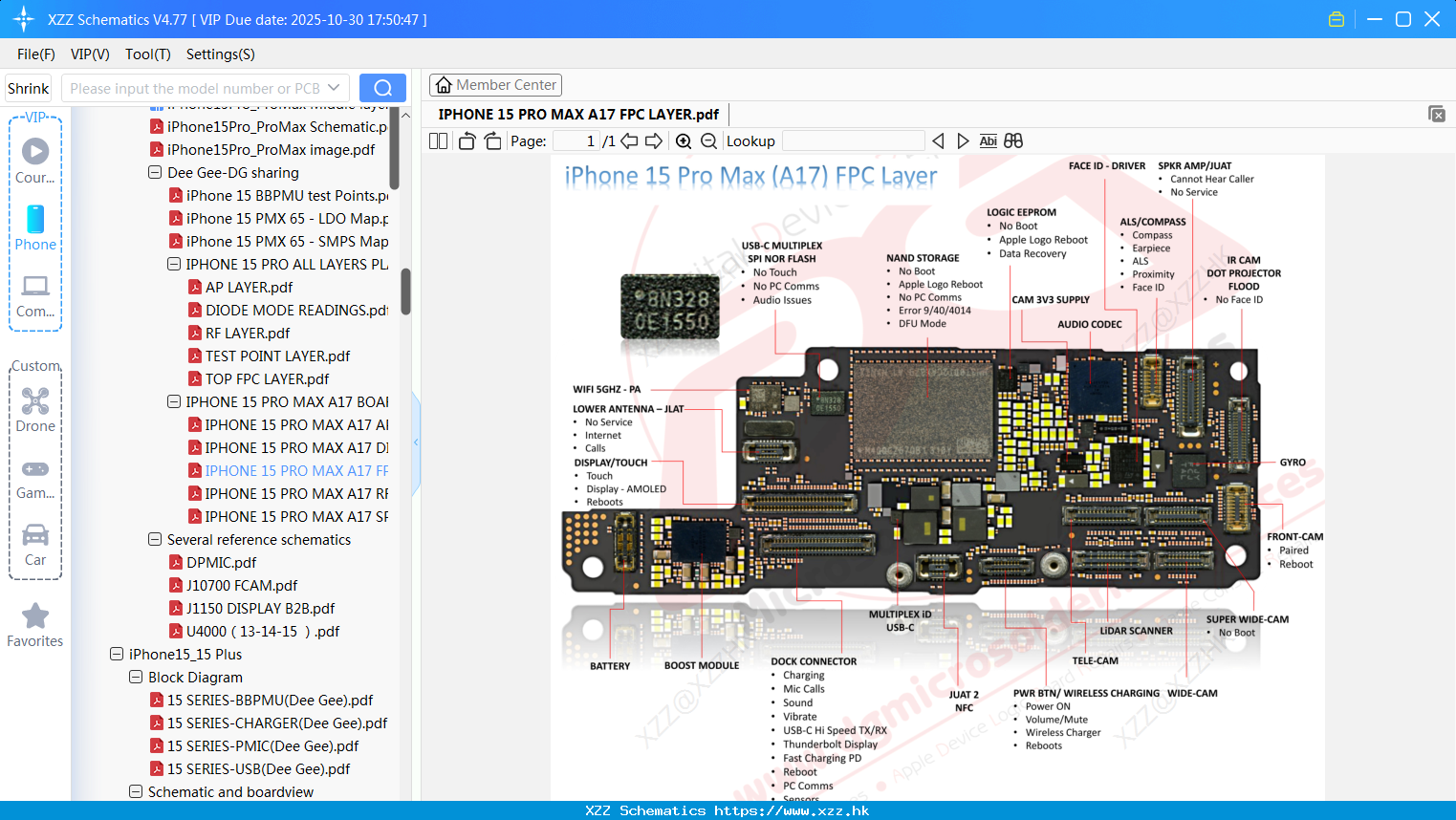 IPhone 15 PRO MAX A17 FPC LAYER
